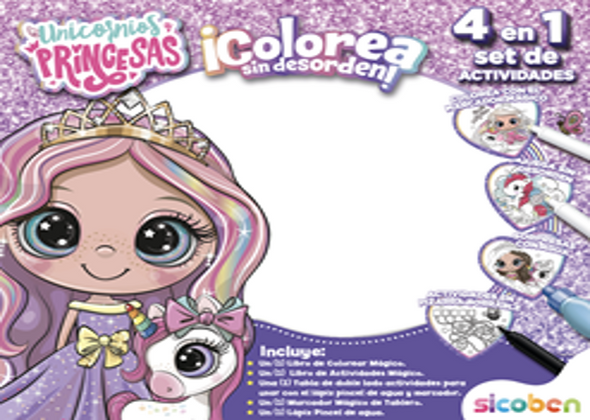 SET DE ACTIVIDADES 4 EN 1 - UNICORNIOS Y PRINCESAS