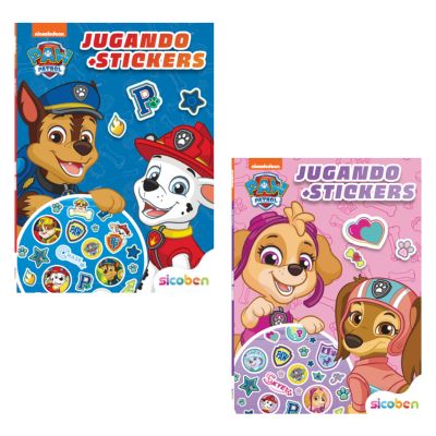 Jugando + Stickers Paw Patrol Pink y Blue