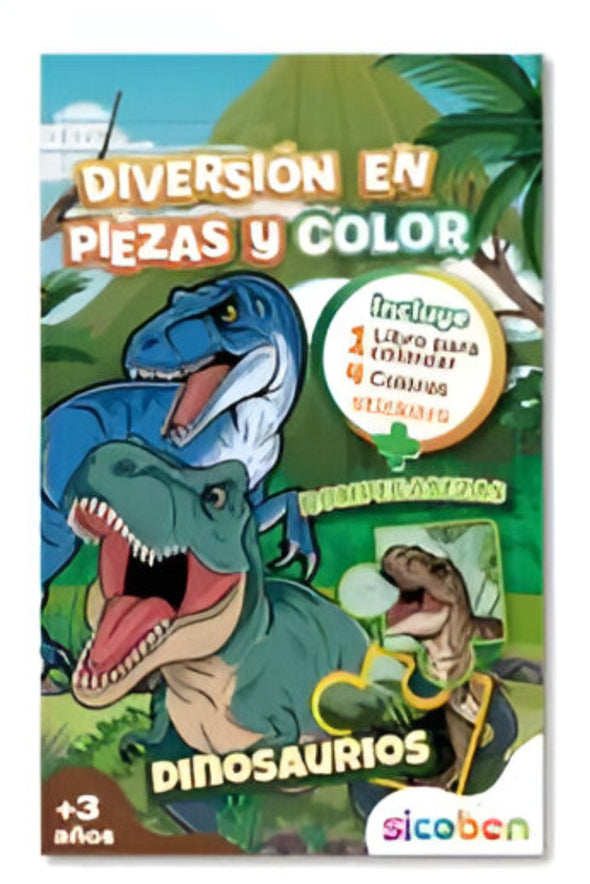 DIVERSION EN PIEZAS Y COLOR DINOSAURIOS