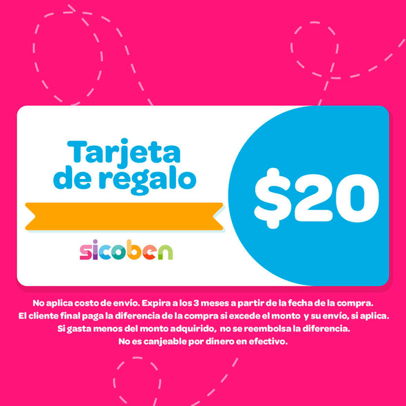 Tarjeta de Regalo, Gift Card (digital) - $20 - Sicoben.shop