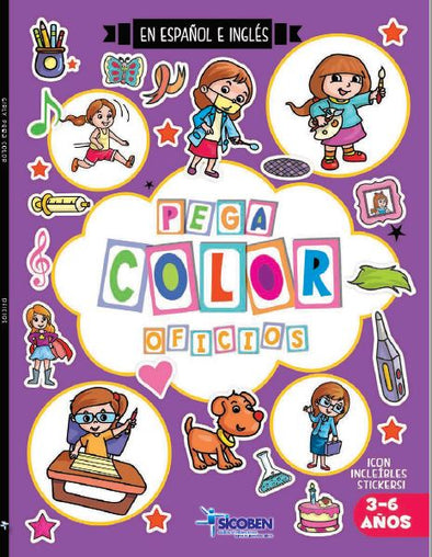 Libro Pega Color Girly Oficios