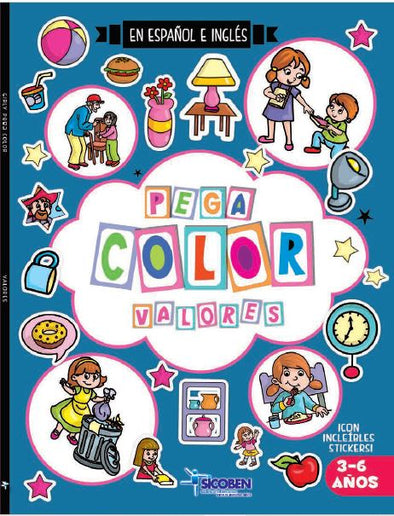 Libro Pega Color Girly Valores